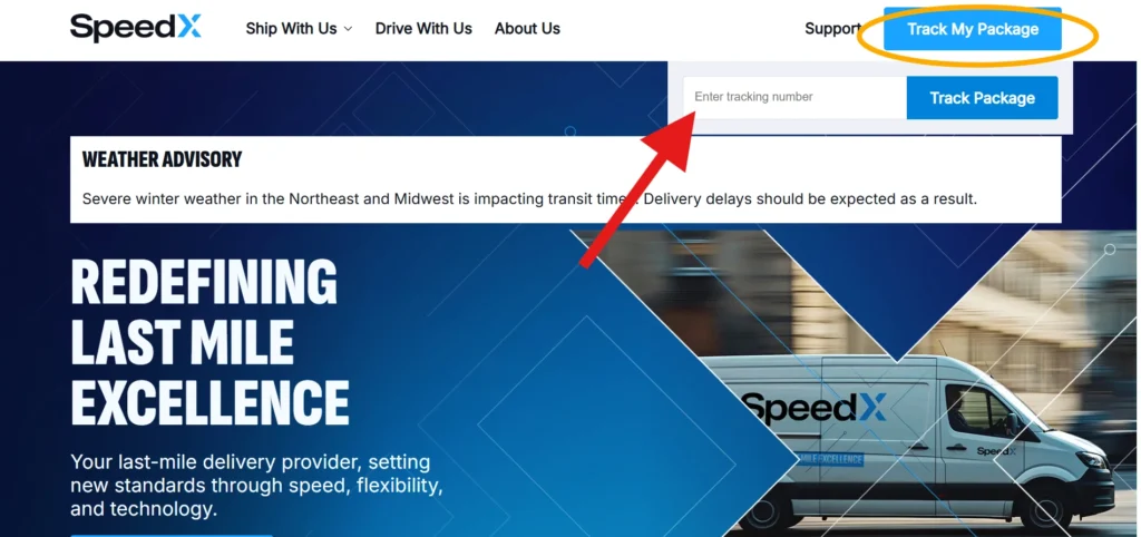 Enter the Tracking Number